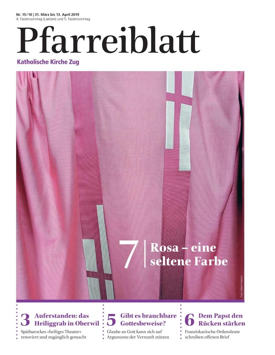 Cover Pfarreiblatt Zug, Nr. 15/16 2019