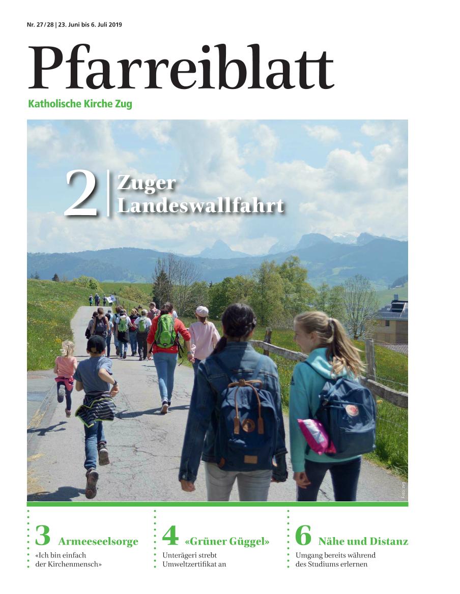 Cover Pfarreiblatt Zug, Nr. 27/28 2019