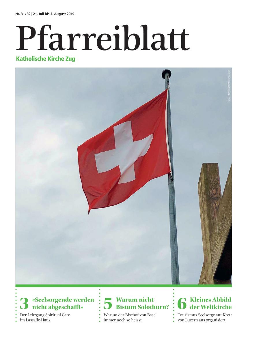 Cover Pfarreiblatt Zug, Nr. 31/32 2019