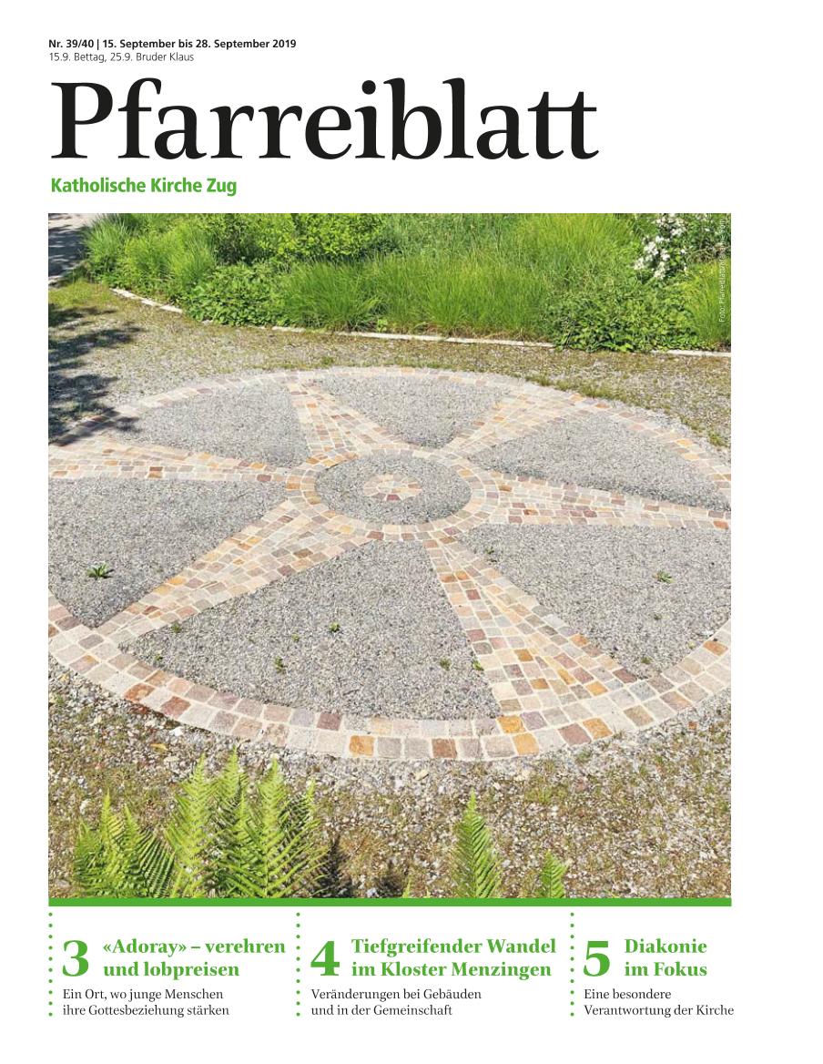 Cover Pfarreiblatt Zug, Nr. 39/40 2019