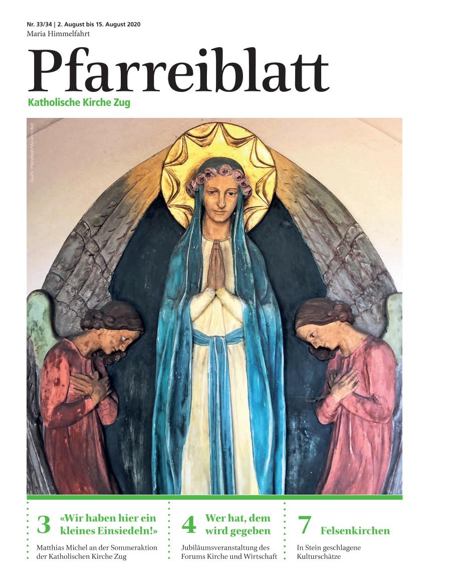 Cover Pfarreiblatt Zug, Nr. 33/34 2020