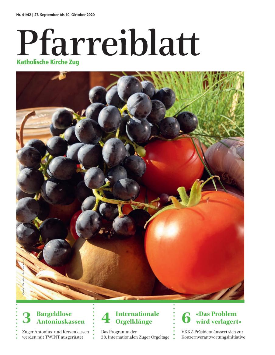 Cover Pfarreiblatt Zug, Nr. 41/42 2020