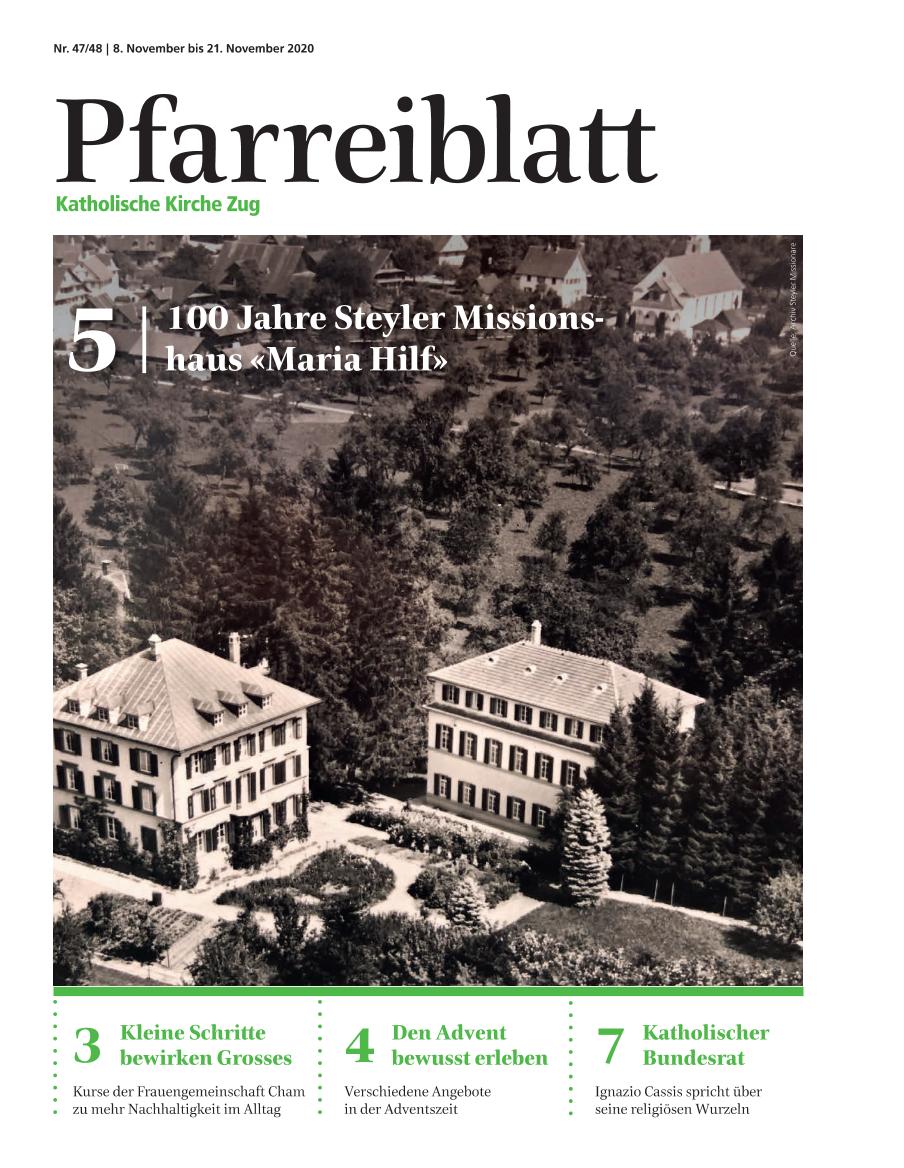 Cover Pfarreiblatt Zug, Nr. 47/48 2020
