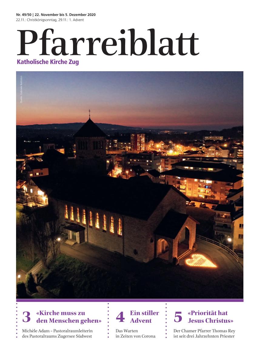 Cover Pfarreiblatt Zug, Nr. 49/50 2020