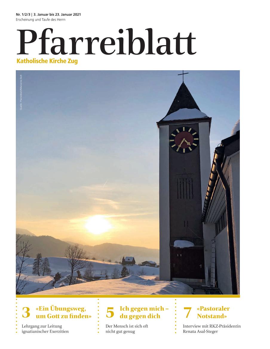 Cover Pfarreiblatt Zug, Nr. 01/03 2021