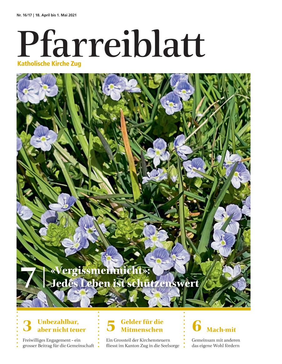 Cover Pfarreiblatt Zug, Nr. 16/17 2021