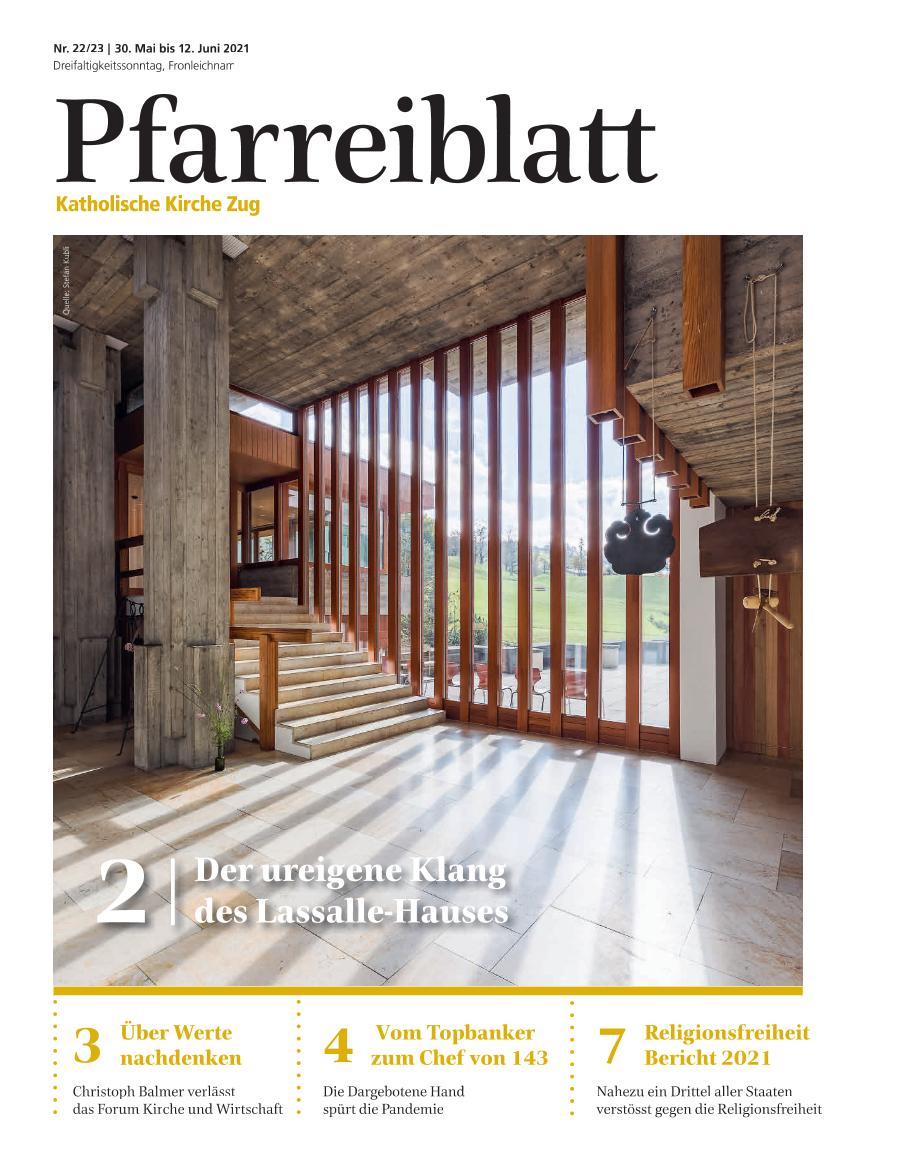 Cover Pfarreiblatt Zug, Nr. 22/23 2021