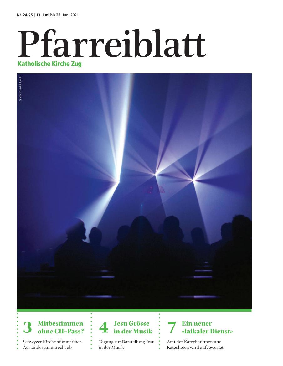 Cover Pfarreiblatt Zug, Nr. 24/25 2021