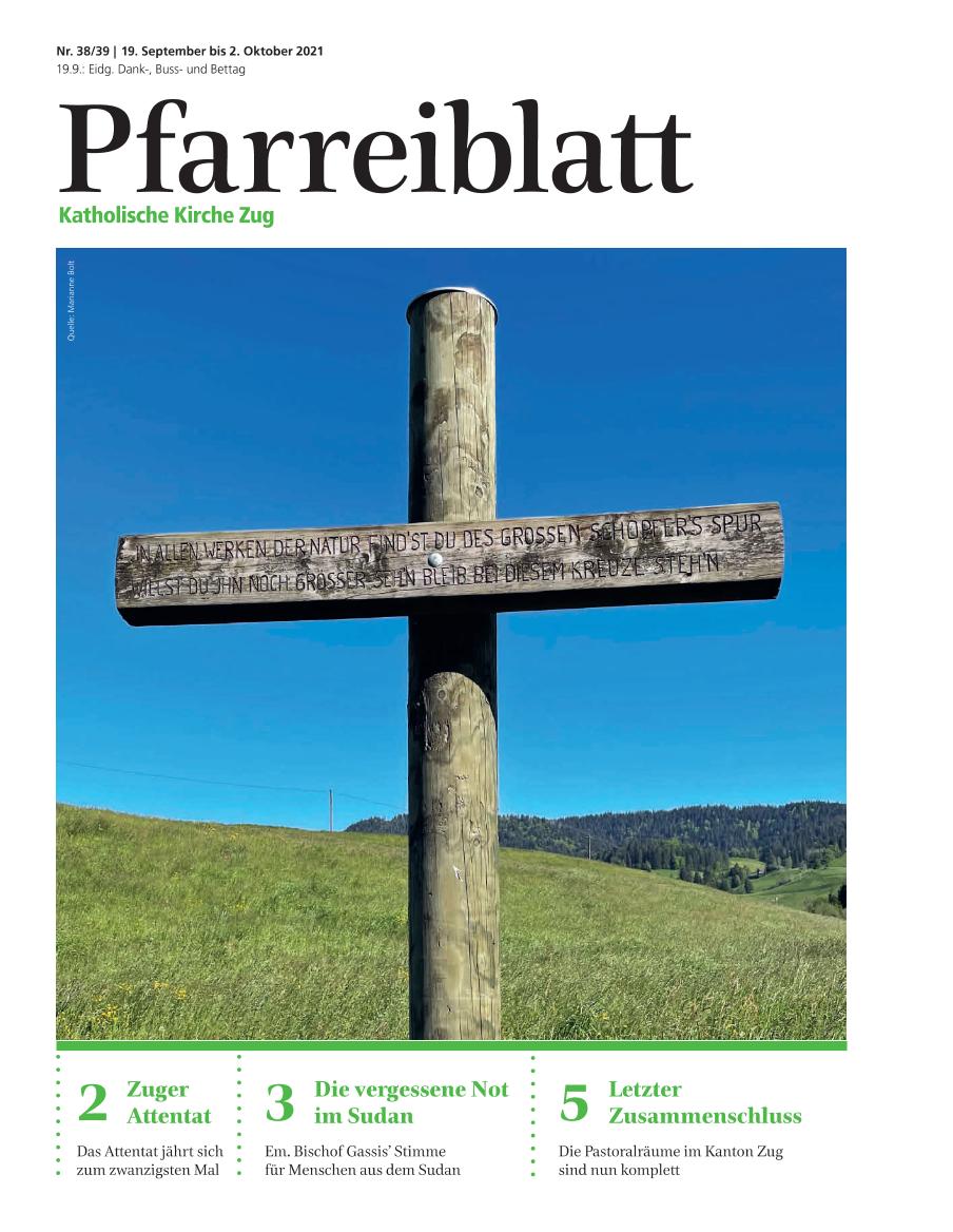 Cover Pfarreiblatt Zug, Nr. 38/39 2021