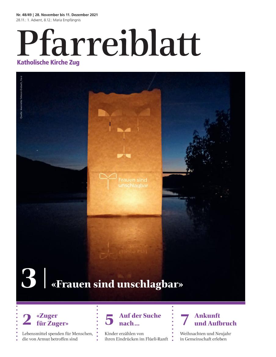 Cover Pfarreiblatt Zug, Nr. 48/49 2021