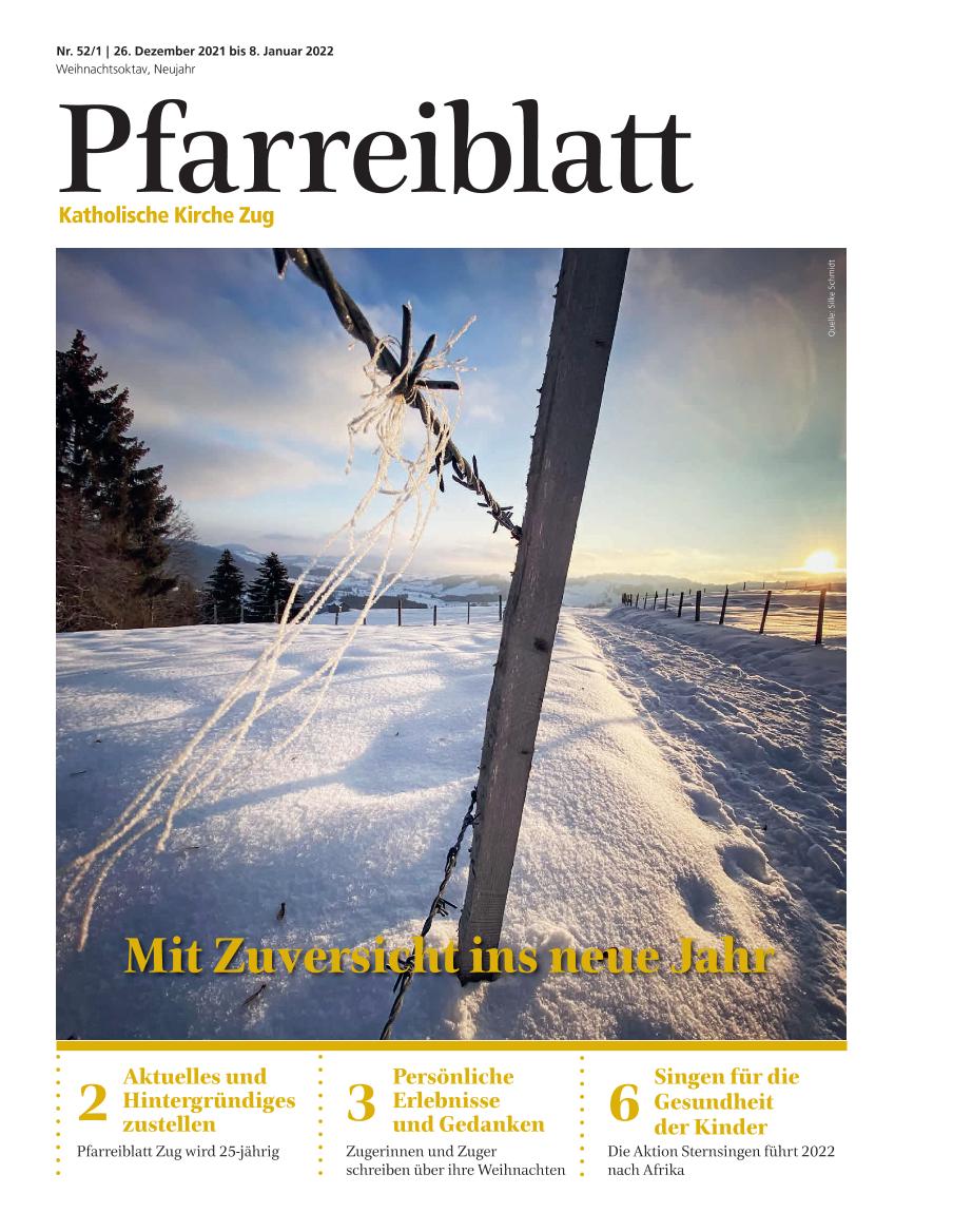 Cover Pfarreiblatt Zug, Nr. 52/01 2021