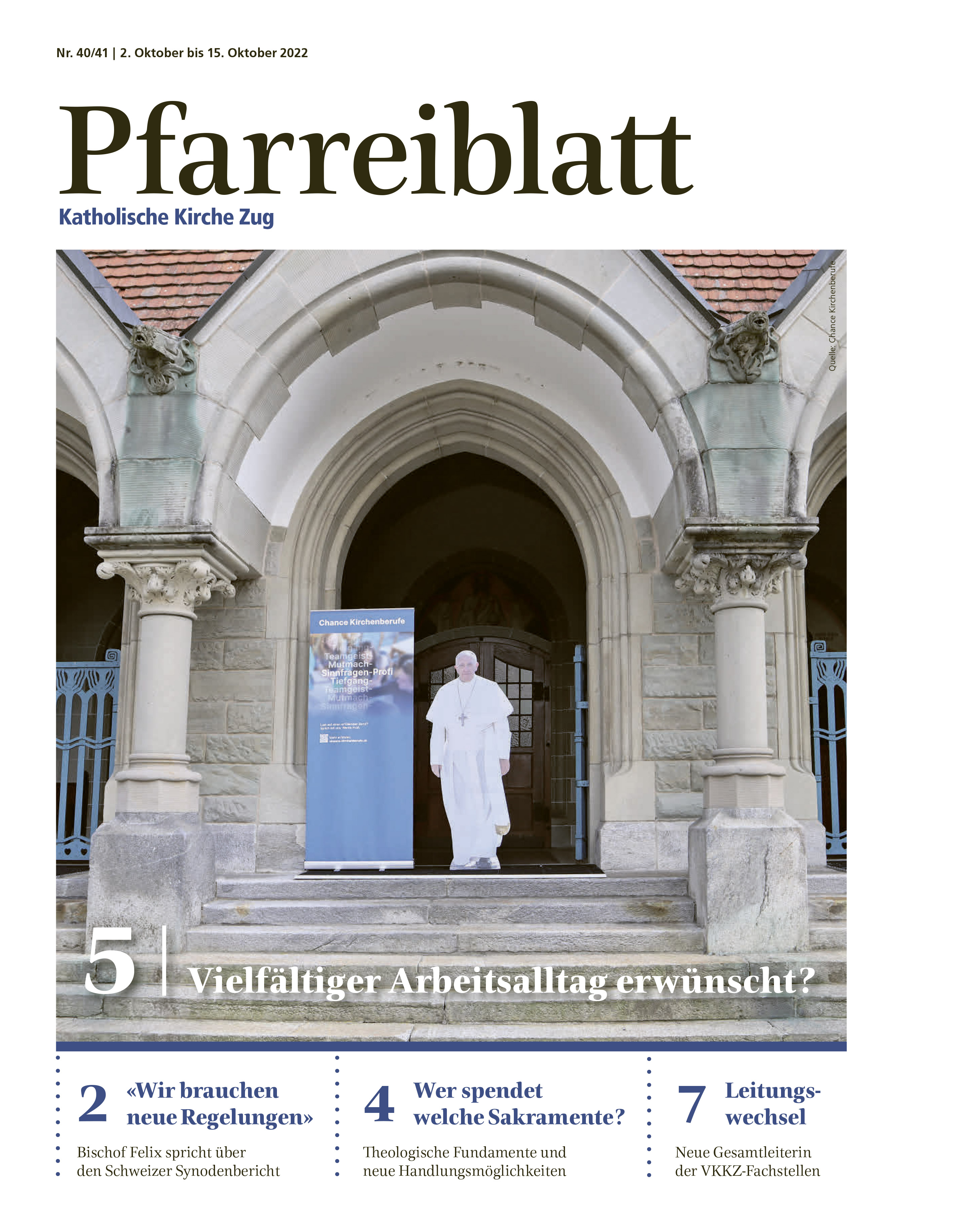 Cover Pfarreiblatt Zug, Nr. 40/41 2022