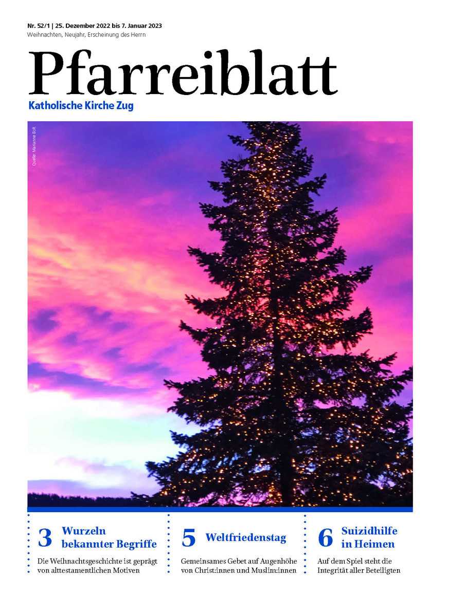 Cover Pfarreiblatt Zug, Nr. 52/01 2022