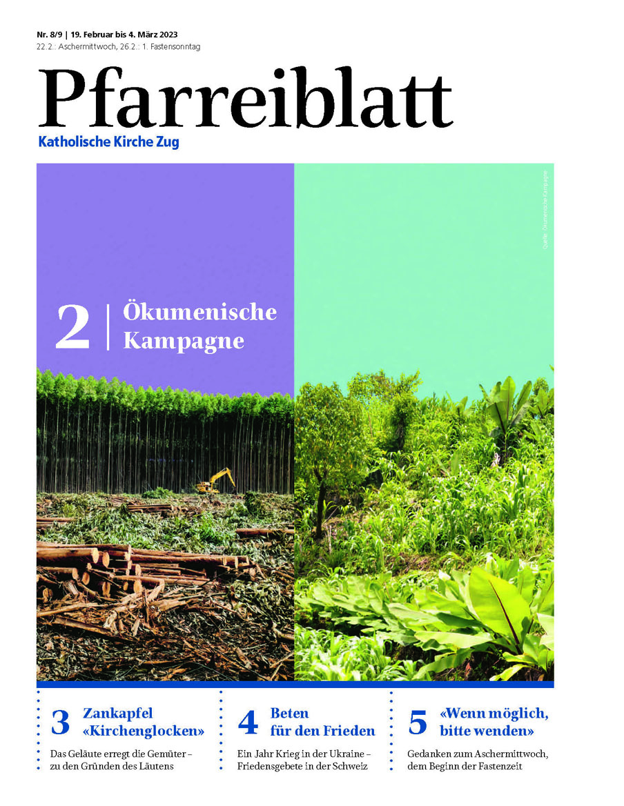Cover Pfarreiblatt Zug, Nr. 08/09 2023